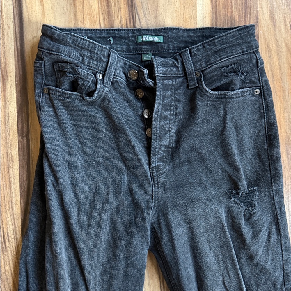 Black Distressed Ripped Jeans - Picture 4 of 6
